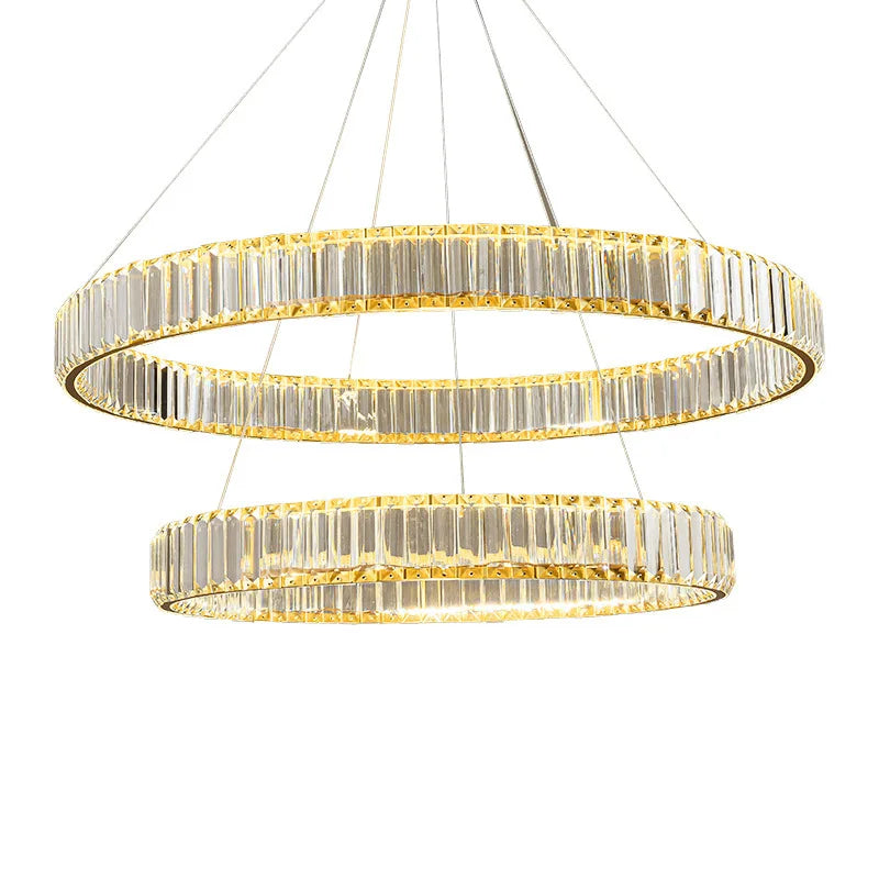 Gold Crystal Ring Chandelier Dia120cm Modern LED