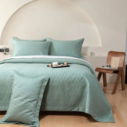DecorBites™ Egyptian Cotton Solid Color Quilted Bedspread Set, 1000TC, 245x270cm, 3Pcs