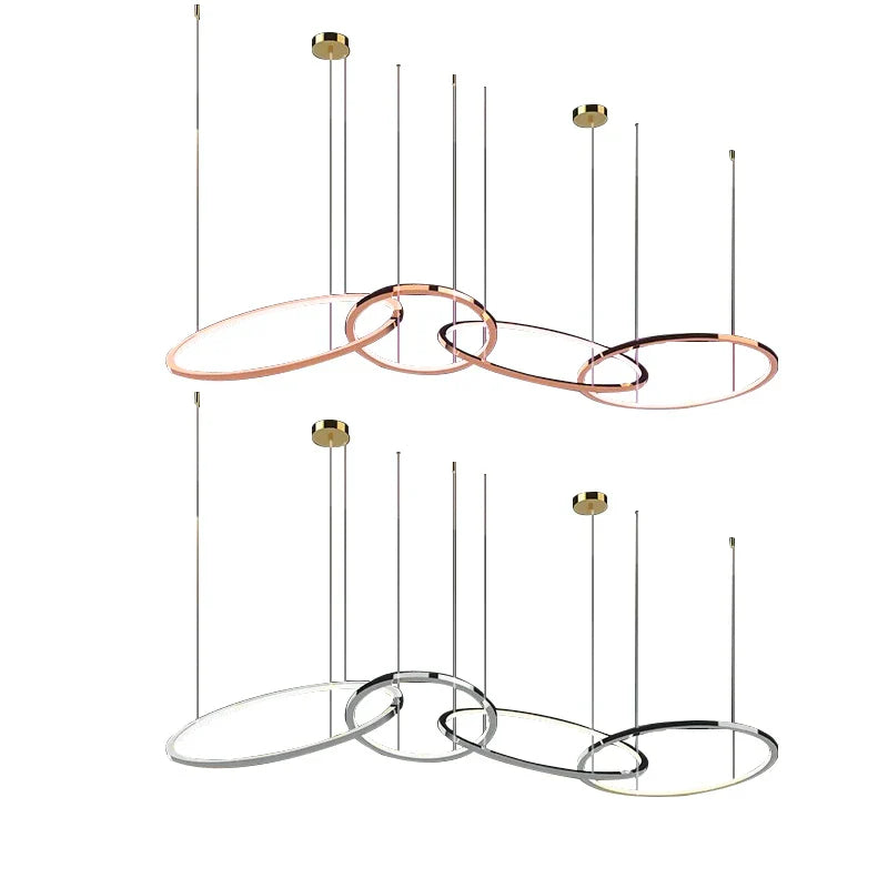 DecorBites™ Gold Stainless Steel Silicone Pendant Lamp - Modern Round LED Lustre