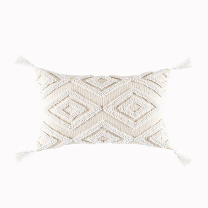 DecorBites™ Geometric Embroidery Cushion Cover with Tassel, Home Decor Pillowcase, Various Sizes