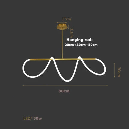 DecorBites™ Lines Chandelier: Modern Designer Lighting for Living Room, Dining, and Bar