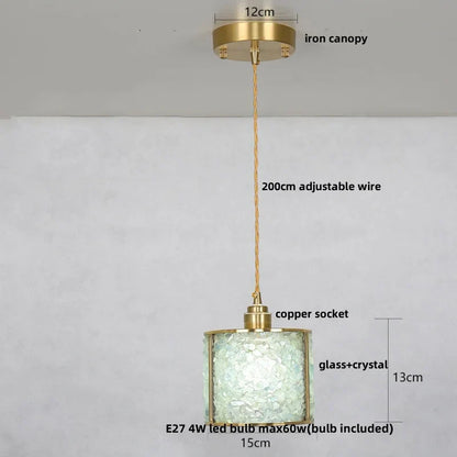 DecorBites™ Crystal Glass LED Pendant Light Fixture for Kitchen Dining Room Bar Luxury Art Decor