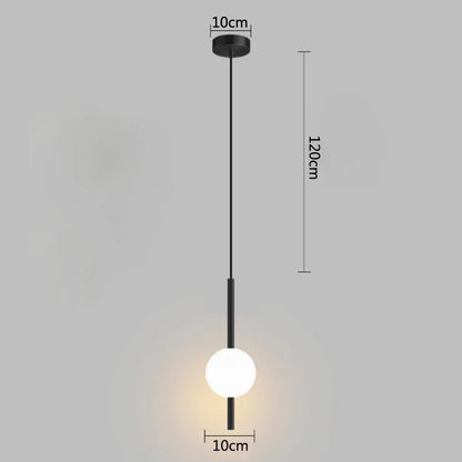 DecorBites™ Glass Ball Pendant Light: Modern Nordic Bedroom Hanging Lamp