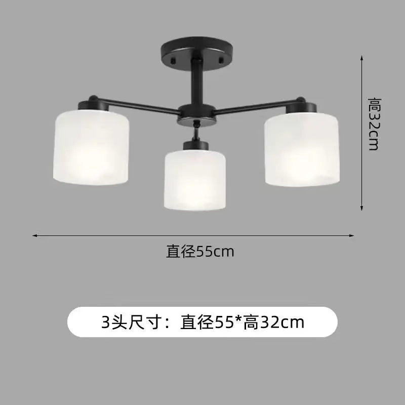 Black Gold Ceiling Chandelier 8-Head 89cm