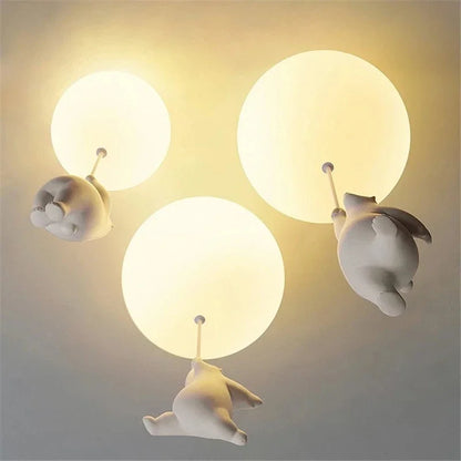 DecorBites™ Little Bear Cartoon Pendant Lamp for Kids Room Bedroom Living Room