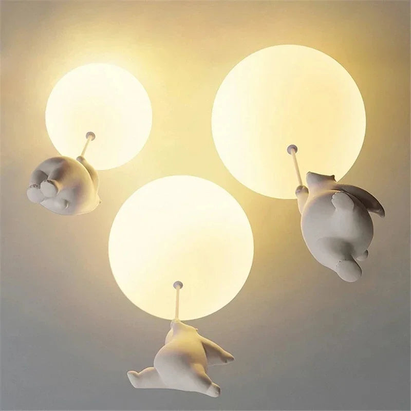 Bear LED Pendant Light Dia30cm Kids Room