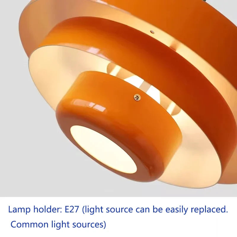 Retro Orange Metal Pendant Light