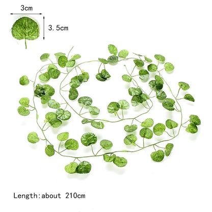 DecorBites™ Ivy Green Fake Leaves Garland Vine Wall Decoration Artificial Plants