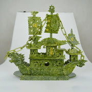 Resin Jade Dragon Boat Ornament