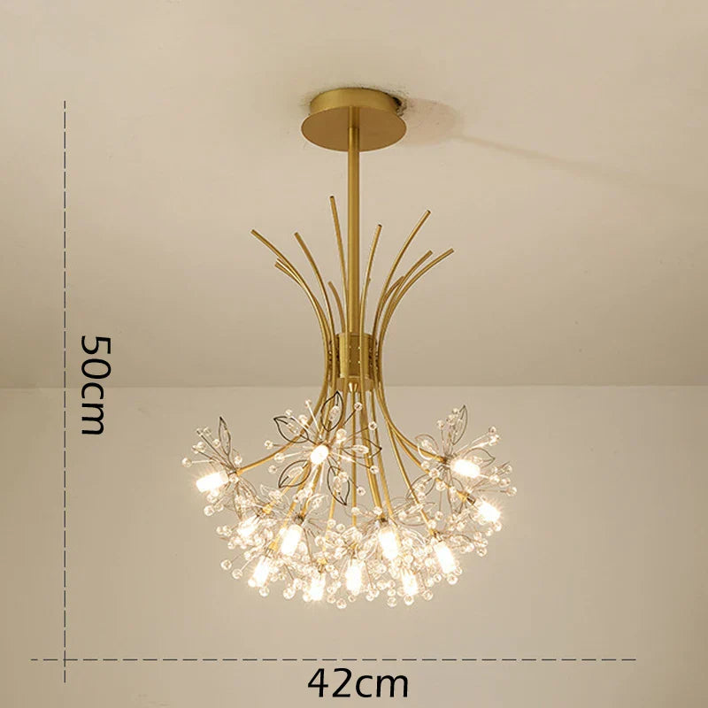 DecorBites™ Crystal Bouquet Pendant Light Chandelier in Black and Gold