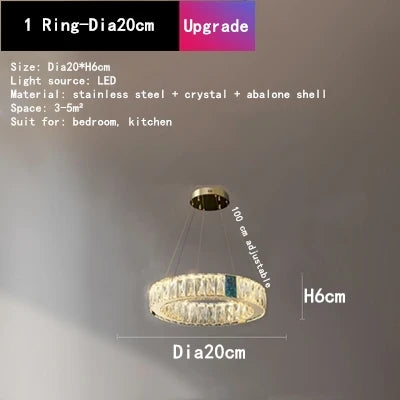 DecorBites™ Crystal LED Chandelier for Kitchen Dining Room Duplex Villa Lighting Fixtures