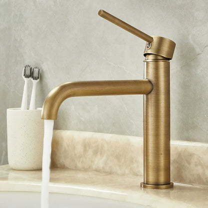 Tuqiu Antique Bathroom Faucet Brass Basin Faucet Sink Faucet Cold & Hot Water Mixer Sink Tap  Deck Mounted  Lavotory Faucet Tap