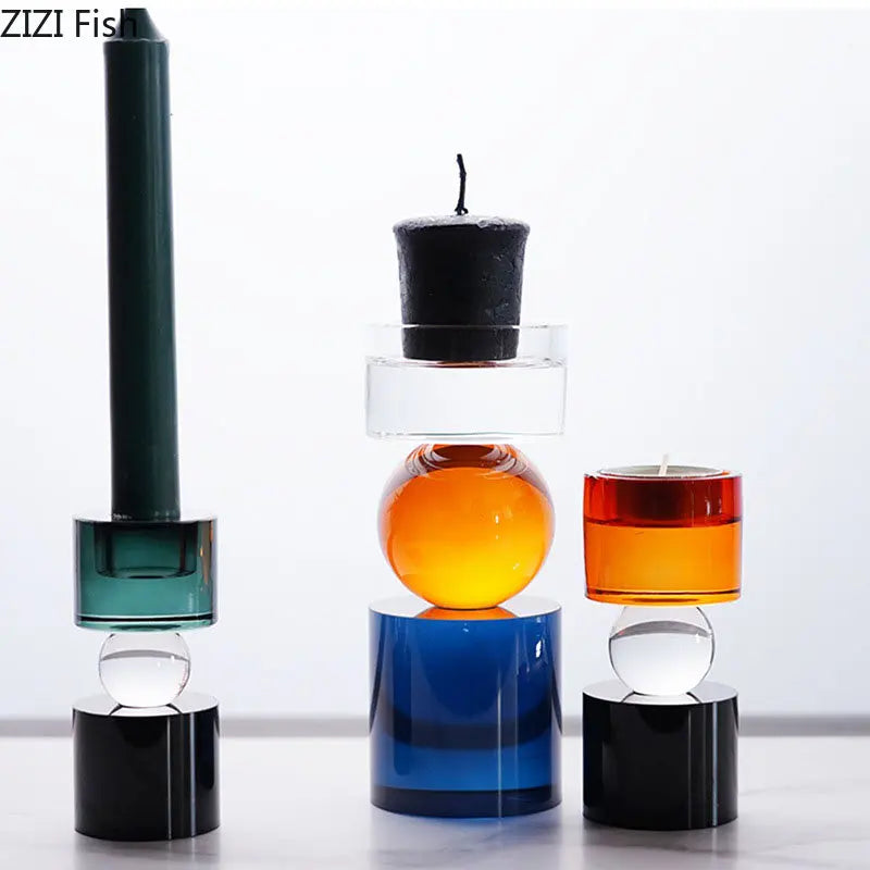 DecorBites™ Crystal Candle Holders: Creative Home Aroma Container & Desk Decoration