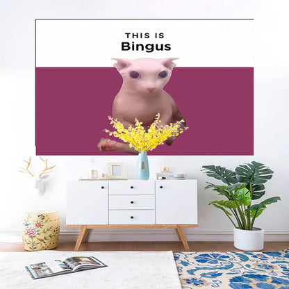 DecorBites™ Bingus Cat Tapestry Sofa Blanket: Kawaii Aesthetic Meme Decor for Living Room