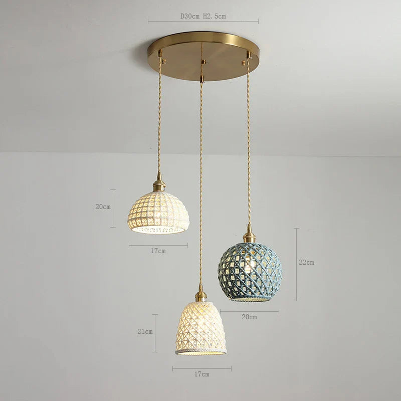DecorBites™ Ceramic LED Pendant Lights: Modern Copper Hanging Lamp for Home Indoor Lighting