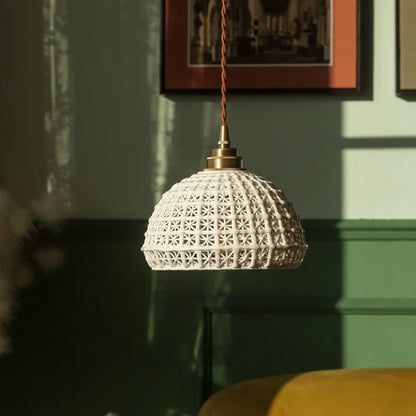 DecorBites™ French Minimalism Ceramic LED Pendant Light for Home Decor