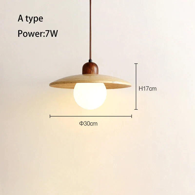 DecorBites™ Cream Japanese Style Wood Pendant Chandelier for Bedroom and Dining Room