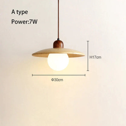 DecorBites™ Cream Japanese Style Wood Pendant Chandelier for Bedroom and Dining Room