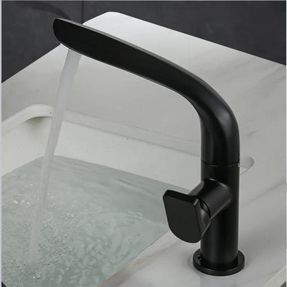 DecorBites™ Brushed Gold Basin Faucet - Brass Single Handle Bathroom Mixer Tap