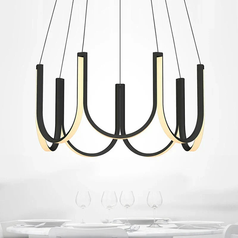 Gold Designer Pendant Light Long 125cm Metal