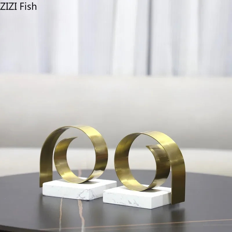 Gold Marble Bookend Set