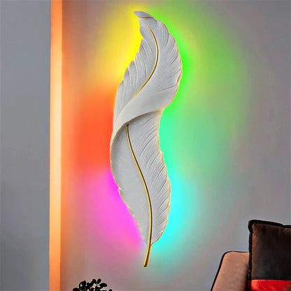 DecorBites™ LED Feather Wall Sconces for Living Room Bedroom Hotel Hall Decor