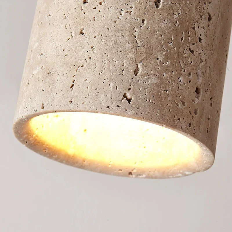 Stone Wood Ceiling Light