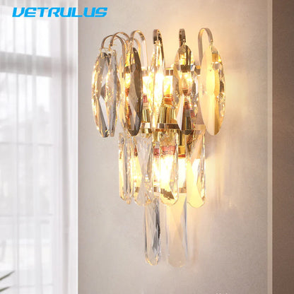 DecorBites™ Crystal LED Wall Lamp Modern Cloakroom Bedside Luster for Luxurious Living Spaces