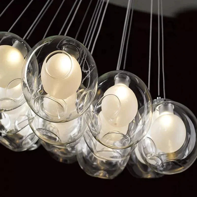 DecorBites™ Glass Ball LED Chandelier: Modern Nordic Style Lighting for Home Decoration