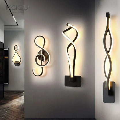 DecorBites™ LED Wall Lamps Modern Minimalist Bedroom Living Room Lighting Black White