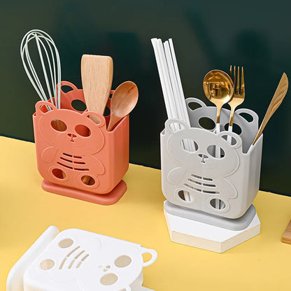 DecorBites™ Cutlery Organizer Stand for Kitchen Storage and Drainage