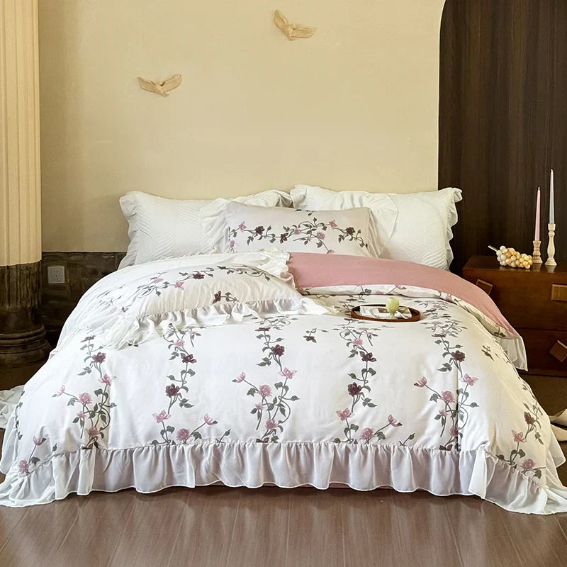 Cotton Floral Quilt Set
