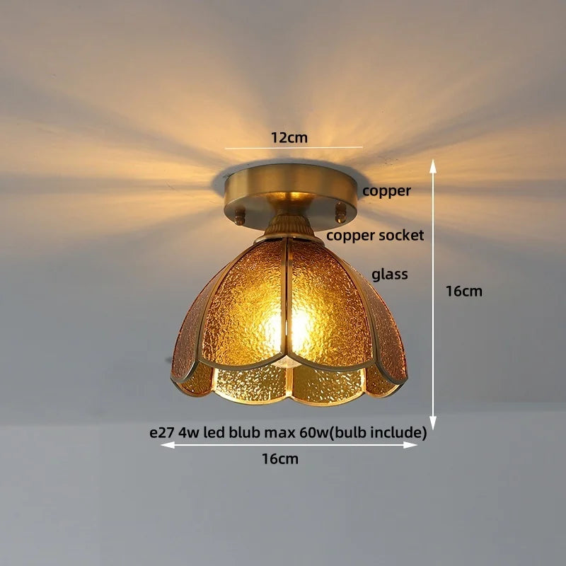 DecorBites™ Glass LED Ceiling Lamp Modern Copper Socket Ceiling Lights
