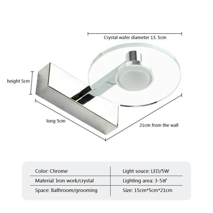 DecorBites™ Acrylic Mirror Headlight Bathroom Wall Lamp LED 5W