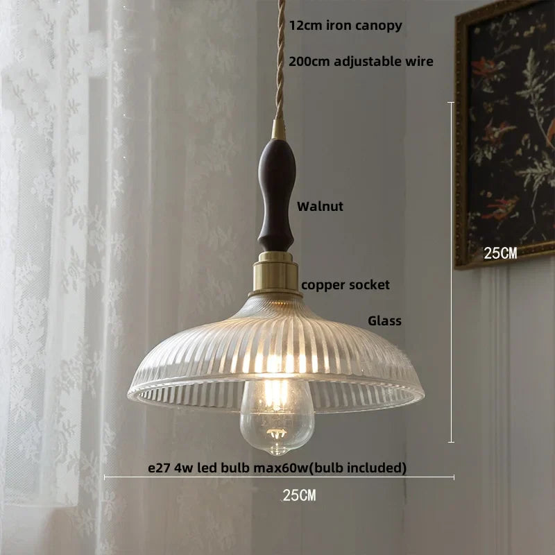 Brass Glass Pendant Light With Clear Shade Dining