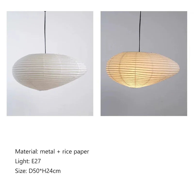 Rice Paper Pendant Light Handcrafted Beige