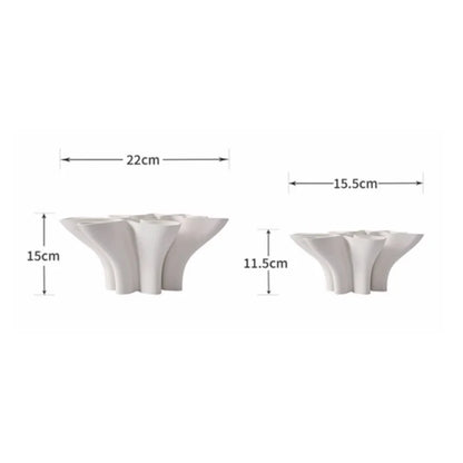 DecorBites™ Geometric Fold Ceramic Vase: Abstract Handicraft Sculpture for Home Decoration