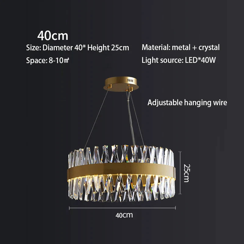 Crystal LED Ceiling Chandelier Oval 100cm