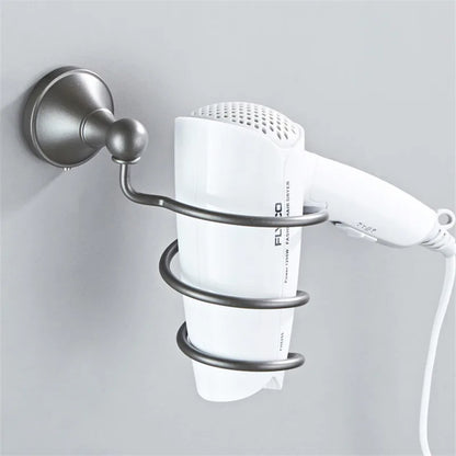 DecorBites™ Gray Bathroom Accessories Set: Towel Rack, Toilet Brush Holder, Shelf, Soap Dish