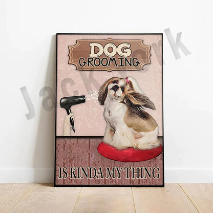 DecorBites™ Dog Grooming Poster: Funny Dog Grooming Gifts for Dog Moms