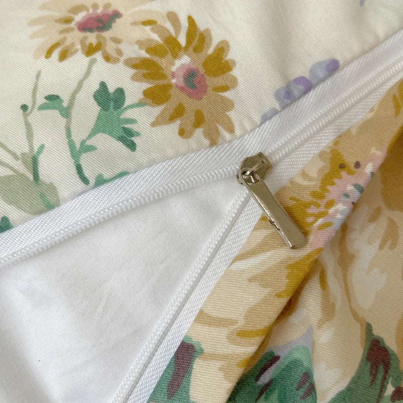 DecorBites™ Korean Princess Flowers Bedding Set - Duvet Cover, Bed Skirt, Pillowcases