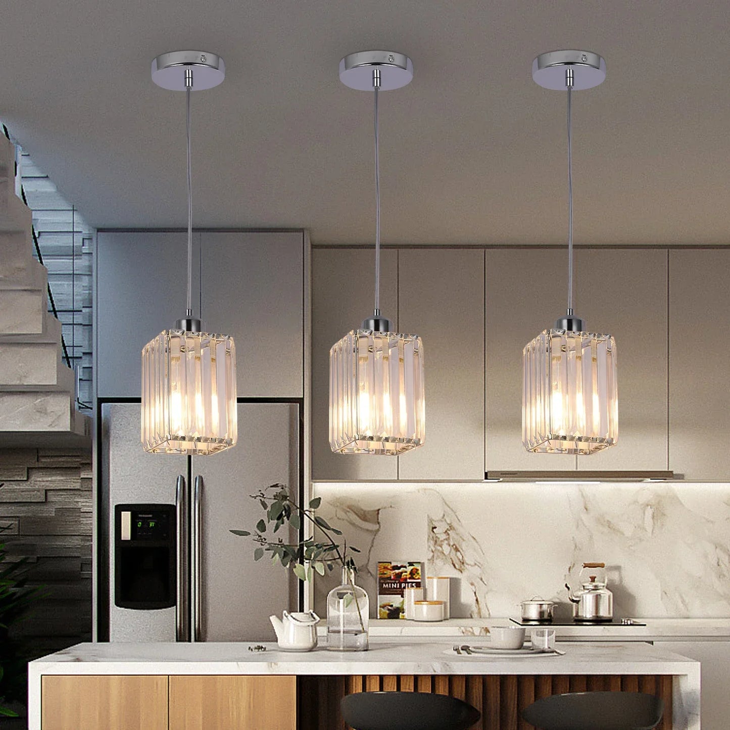 DecorBites™ Crystal Glass Ceiling Chandelier for Bright Home Hotel Decor