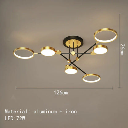 Minimalist Gold Black Chandelier