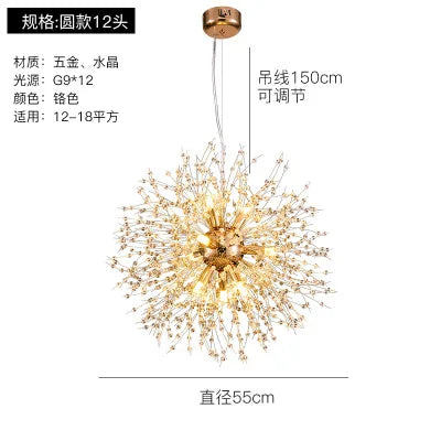 DecorBites™ Crystal Dandelion Pendant Lights for Chic Home Decor