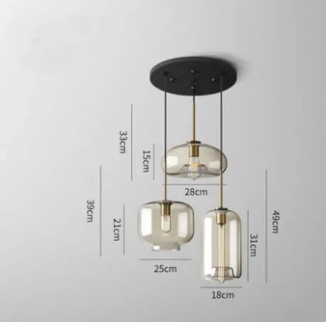 Glass Industrial Pendant Light