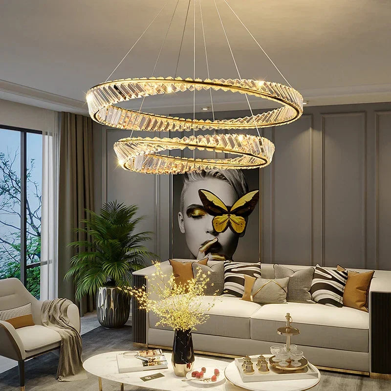Crystal Gold Pendant Chandelier