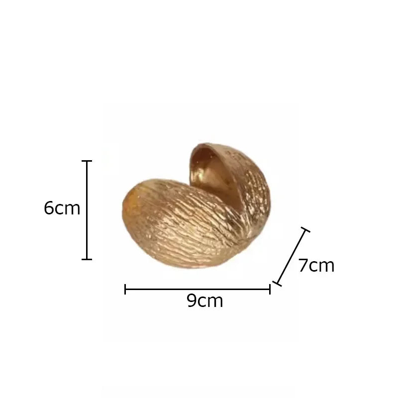 DecorBites™ Golden Nut Shell Ornaments Modern Crafts Desk Decoration Artwork Room Aesthetics Decor