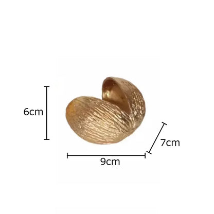 DecorBites™ Golden Nut Shell Ornaments Modern Crafts Desk Decoration Artwork Room Aesthetics Decor