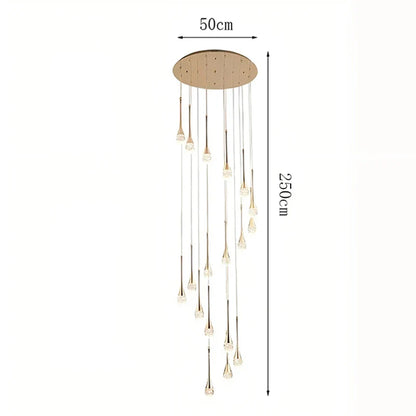 Modern Crystal Pendant Light With Adjustable Height