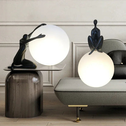 DecorBites™ Humanoid Sculpture LED Table Lamp for Bedroom & Living Room